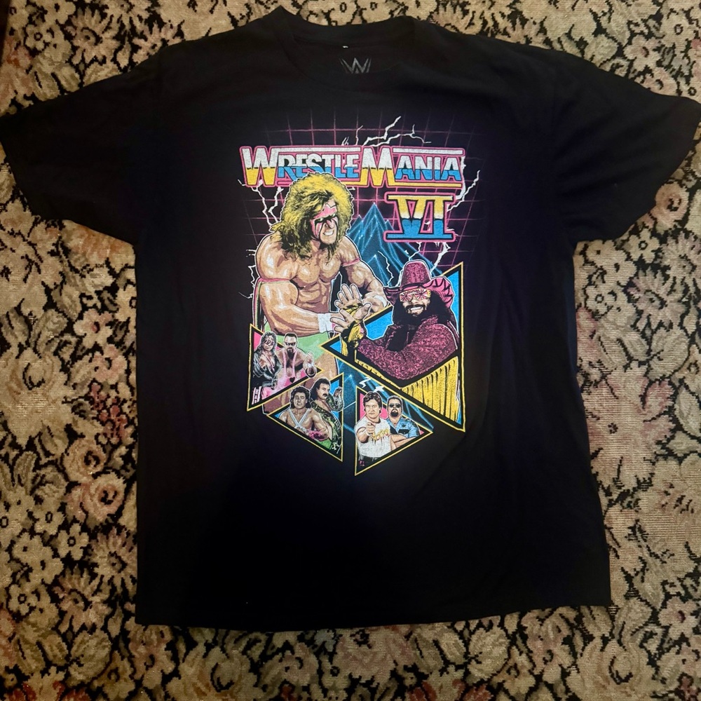 WrestleMania VI Black Graphic T-Shirt